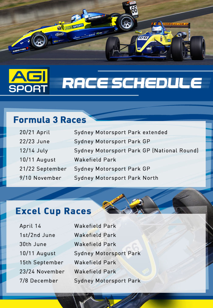 Race Schedule 2013 AGI Sport Formula 3 Team